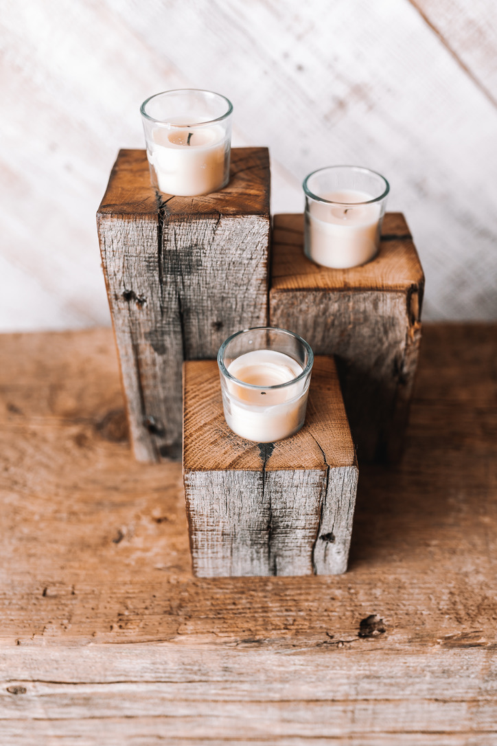 Reclaimed Wooden Candle Holders